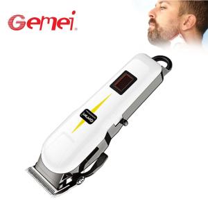 Gemei ปัตตาเลี่ยนไร้สายสายแบบชาร์จ GM-6008 มีครีบปรับระดับ แบตเตอรี่ลิเที่ยมไอออน 2000 mAh จอ LCD แสดงผลพลังงาน – สีขาว