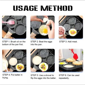 COD Wajan Panci Penggorengan Telur Pancake 4 Lubang Non Stick Egg Frying Pan Gratis Paking Buble Wrab