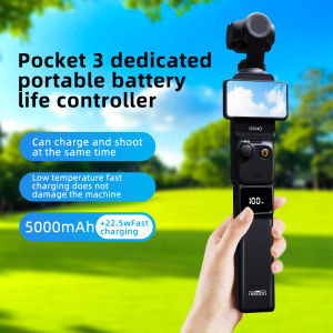 Portable Battery Handle Handheld Battery for DJI Osmo Pocket3 Camera Charger Battery 5000mAh Expansion