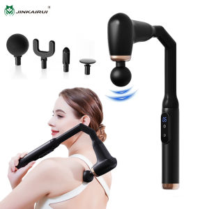 Jinkairui Súng Massage Với Tay Cầm Mở Rộng Được Nâng Cấp Máy Mát Xa Lưng Để Giảm Đau Mô Sâu Với Màn Hình Lcd Súng Massage Mô Sâu Với 4 Đầu Massage Súng Massage Bộ Gõ Với 3 Chế Độ & 6 Cấp Tốc Độ