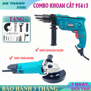 Máy mài Máy Khoan  Combo máy khoan và máy mài cầm tay G-95613 máy khoan  550W máy mài 650W Tặng đầy đủ phụ kiện phù hợp sử dụng gia đình