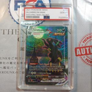 [Pokemon Box PSA] Thẻ TCG SWSH FA/UMBREON VMAX EVOLVING SKIES-SECRET Tặng kèm 3 món bảo vệ liên quang 1459 D29 1-7