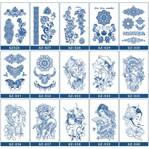 ZEEMIN Manufacturer wholesale custom juice tattoo sticker herbal semi-permanent tattoo sticker waterproof sweat lasting spot processing