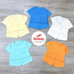 Set 4 bộ cộc tay thun lạnh mềm mát kiểu trơn đơn giản mặc nhà mặc đi học đi chơi