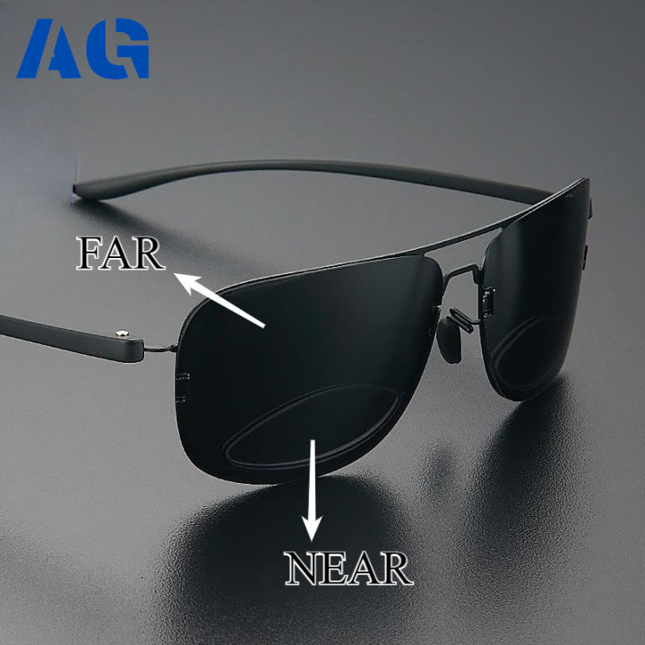 A-G in Men HD Polarized Driving Retro Double Vista Reading Glasses and  Sunglasses Large Frame Bifocal TR90 Non-Slip Fishing Grade Eyeglasses Anti 