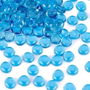 LUSIT Glass Pebbles Vase Filler Beads Light Reflecting Decorative Glass Stones Flat Glass Beads Gifts Mixed Color Crystal Balls Vase Filling Decoration