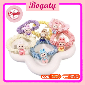 SCRUNCHIE IKAT RAMBUT ANAK 5 PCS /KARET KUCIRAN LABUBU/ KUCIRAN DENGAN BERBGAI KARAKTER BONEKA