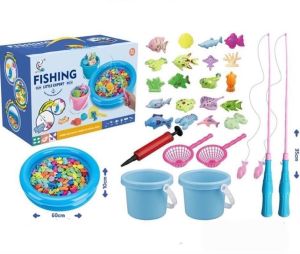Bộ đồ chơi câu cá cho bé 42 chi tiết có gắn nam châm bao gồm cần câu nhựa bể phao 2 tầng cho trẻ thỏa thích vui chơi