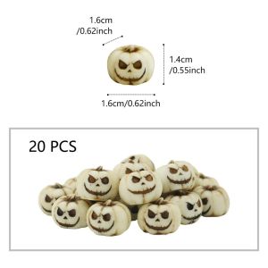 DFYER56 20pcs Resin Halloween Pumpkin Decoration Reusable Scary Halloween Ornaments Interesting Funny Mini Fake Simulation Pumpkin Halloween Party