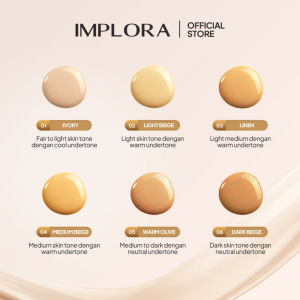 [BPOM] IMPLORA Even Better Liquid Foundation Cosmeticare with Ekstrak Pearl Caviar Collagen and Aloe Vera Matte Finish Full Coverage