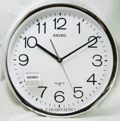 นาฬิกาแขวน SEIKO PQA041S ขนาด 16 นิ้ว ขอบเงิน เดินเรียบ
