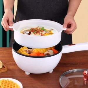 INVADER 3/4L Electric  Pot with Steamer Non Stick Soup Stew Pot Multi Purpose with Lid Electric Cooker Household