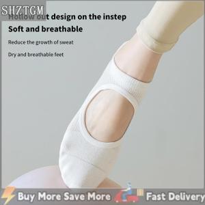 [COD] SHZTGM ถุงเท้าพิลาทีสของผู้หญิง1คู่ถุงเท้าโยคะกันลื่นระบายอากาศได้เปิดหลังถุงเท้ากีฬาเต้นบัลเล่ต์ข้อเท้าสำหรับฟิตเนสยิม