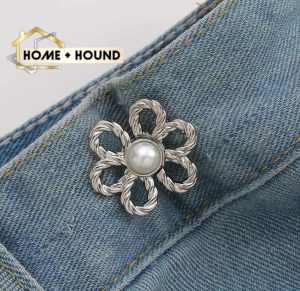HOME+HOUND Womens Flower Brooch Tighten Waist Button for Women Pants Jeans Adjustable Waist Clip Metal Pins Clothing Accessories