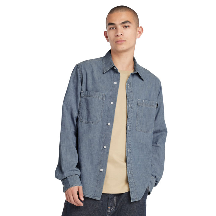 Timberland Mens Denim Chambray Shirt Lazada Lazada