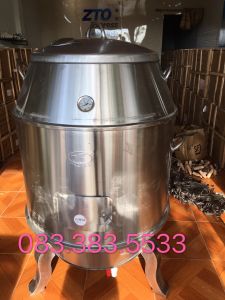 LU QUAY GÀ VỊT BẰNG THAN PHI 60 8090 3 lớp inox cách nhiệt