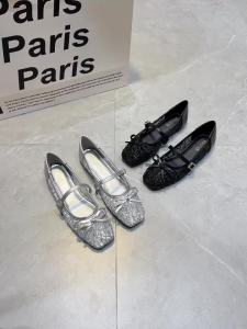 Giày bệt lưới phong cách ballet cho phụ nữ mùa hè mới dép Mary Jane có dây đeo nơ mềm mại