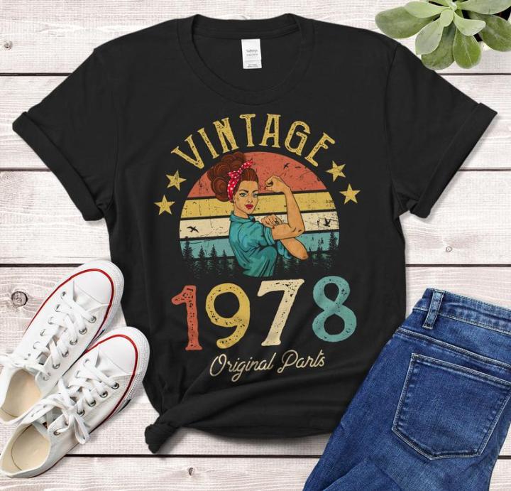 70s 80s 90s Vintage Birthday Party Gift T Shirt Women Retro Original 1982  Top 30th 40th 1978 1985 1993 Mom Wife Daughter Clothes