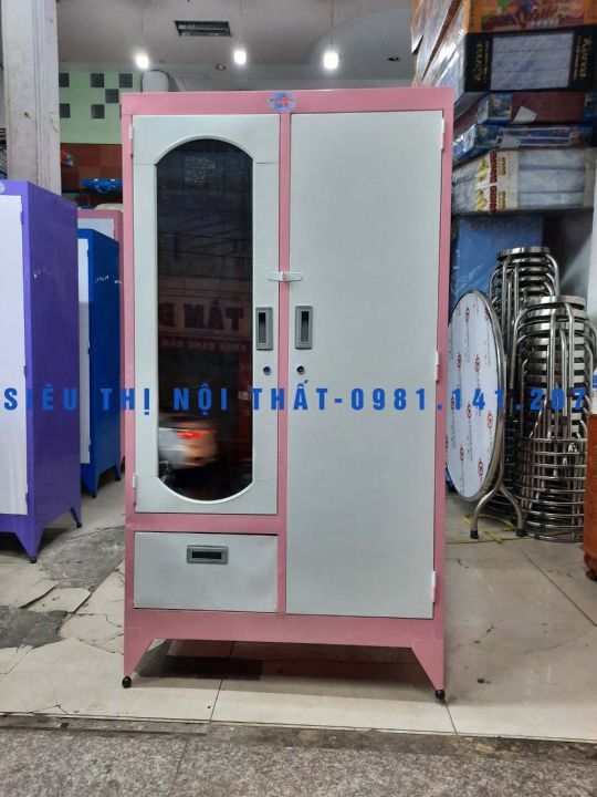 Tủ sắt đựng quần áo kích thước ngang 90cm x cao 1m8 x sâu 45cm sơn tĩnh ...