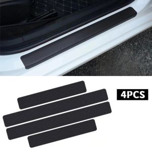 Print Stiker Toyota Door Sill Side Step Anti Scratch Protector Carbon Fibre thickened leather Sticker For Vios Yaris Avanza Calya Innova