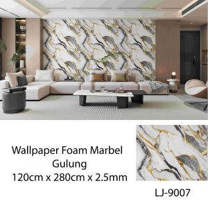 RW Wallpaper Foam Marble Roll 1.2M x 2.8M Wallpaper Stiker Motif Granit Marbel Bahan Tebal 2.5mm