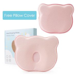 🇲🇾(READY STOCK KL) Washable (PILLOW+COVER) Newborn Baby Head Shaping Pillow Preventing Flat Head Syndrome (Plagiocephaly) Memory Foam Head- Shape Ear Pillow and Neck Support (0-12 Months)
