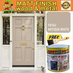 1016J ( MATT FINISH HEAVY DUTY ) 1L (FREE 1.5" BRUSH ) HIGH ENAMEL PAINT FOR WOOD / METAL