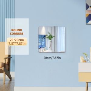 Self-Adhesive Acrylic Mirrors Acrylic Reflective Round Square Soft Mirror Stickers Makeup Mirror Home