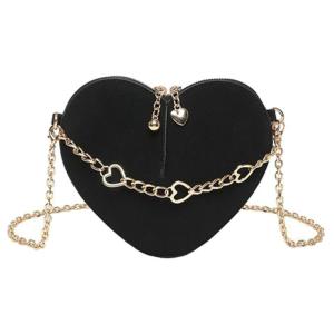 Thời trang phong cách Trái Tim Túi Đeo Vai Đen Chất liệu da PU Túi đeo chéo du lịch thường ngày Satchel ví cho ngày và các bên