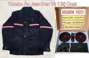 ÁO jean bảo hộ thợ hàn khoét lỗ dùng quạt vải tốt kèm quạt MEDOW_A62