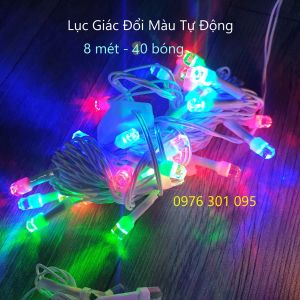Dây Đèn Trang Trí Noel 6m/8M/10m - 40 Bóng Siêu Sáng (Bóng lớn lục giác)