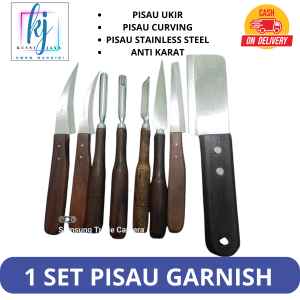 HARGA PROMO!!! 1 SET PISAU GARNIS ISI 8 PISAU + PISAU BUNTUNG UNTUK UKIR PAPAYA