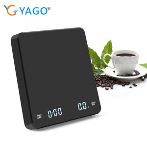 RCYAGO High Precision Coffee Electronic Display Scale USB Rechargeable High Precision Multifunctional Electronic Scale 0-3kg range High temperature PC material Suitable for coffee Jewelry Fruits & Vegetables【Ship within 36 hours from local store】