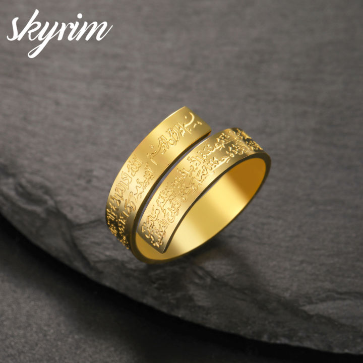 Skyrim Nhẫn thép Titan Rune mở trang sức thời trang nhẫn của nữ điều ...