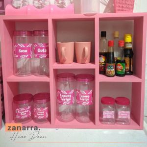 Rak Dapur Serbaguna Tempat Bumbu Masak Gelas Peralatan Masak Lemari Kitchen Set