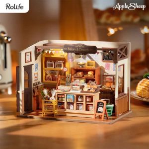 [Rolife Beckas Baking House]ชุดโมเดลตัวต่อไม้ บ้านตุ๊กตา ของสะสมแต่งบ้านDIY มีแสงไฟ โมเดลร้านเบเกอรี่ของเบคก้า พร้อมส่ง