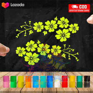 Flower Cutting Sticker Variasi Motor Mobil Stiker Reflektif Nyala Timbul Tahan Air