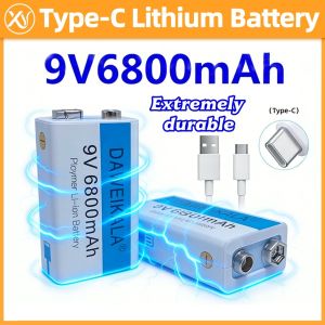 9V battery 6800mAh li-ion Rechargeable battery Micro USB Battery 9V lithium battery UN