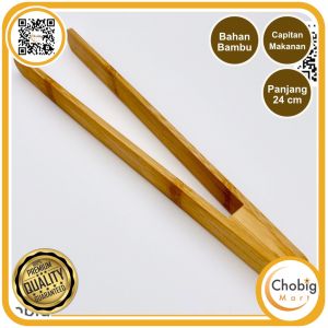 CHOBIG Penjepit Saji / Capitan Kayu TEBAL / Capit Bambu Makanan / Bamboo Tongs / Japitan Jepitan Penggorengan