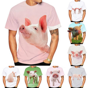 [Local Stock] VCC Popular 3D Art Design of Cute Pigs in Summer Youthful Fashion Personality Cute Popular T-shirt