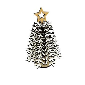 MAULLY Wooden DIY Christmas Tree Statue Self Installation 3D Snowflake 3D Assembled Snowflake Set DIY Craft Kit Detachable Wood Christmas Tree Home Party