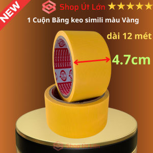 1 Cuộn băng keo simili màu vàng rộng 4.7cm dài 12 mét lõi giấy 3mm giá tại xưởng