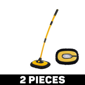 อุปกรณ์เสริมทำความสะอาดบำรุงรักษาแปรงทำความสะอาดรถยนต์15 ° ปรับได้ที่ทำความสะอาดรถไมโครไฟเบอร์ไม้ถูพื้นหัวแปรงเชนนิลี่ไม้ถูพื้น