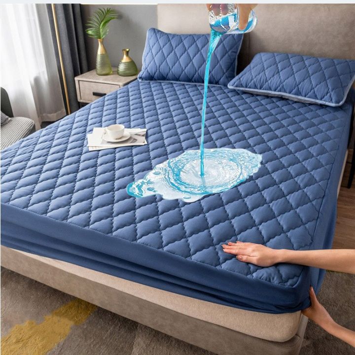17Colors Quilted Process Waterproof Mattress Cover Queen Size 180x200cm