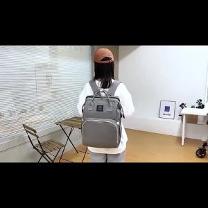 Mommy Baby Diaper Bag Backpack menukar Pad Shade nyamuk bersih basah dan kering membawa USB mengecas Port Stroller Hanging Bag percuma