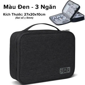 Túi Đựng Đồ Công Nghệ Số Chống Nước 3 Ngăn Lớn – Túi Đựng Phụ Kiện Điện Thoại Máy Tính Có Chống Sốc Chính Hãng Amalife