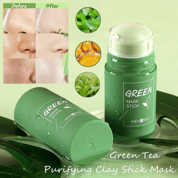 [Asen Shop] Green Tea Mask Stick Cleansing Solid Mask Oil Control Anti Acne Cleans Pores
