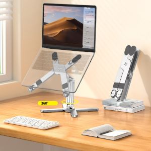 Laptop Holder Notebook Stand Adjustable  Aluminum Alloy Bracket with 360 Degree Turntable for 11-16 Tablets Pad