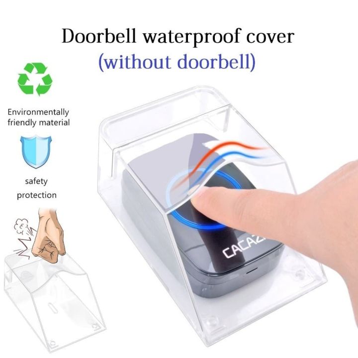 Outdoor Transparent Waterproof Cover Case For Wireless Doorbell Home Door  Bell Ring Chime Button