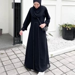 Abaya Saudi Gamis Abaya Turkey Dress Gamis Maxi Bahan Jetblack